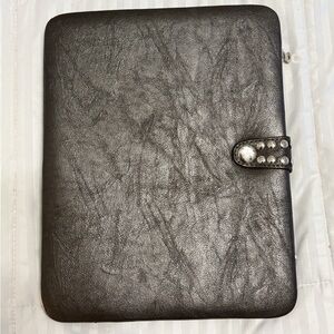 Studded Black Leather Tablet Case